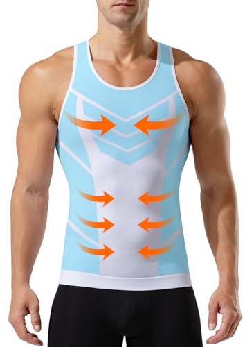 Mauro Kane Men's Compression Vest Slimming Body Shaper Seamless Undershirts | Tummy Control Tank Top, Conceals Men Boods, Sleeveless Slimming Undershirts, Body Shaper for Men, for Gym Running Daily Wear