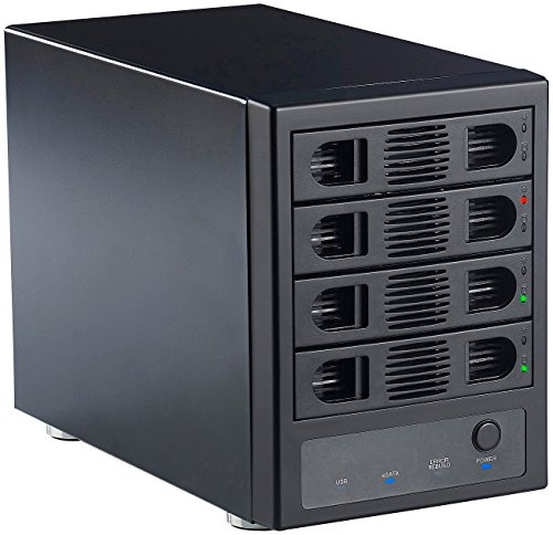 Xystec Festplattengehäuse: 4-Fach-Festplatten-Gehäuse für 3.5 & 2.5 (SATA), RAID, USB & eSATA (4 Fach Festplattengehäuse, Festplatten Tower, Festplattenhalter)