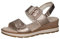 CAPRICE Damen Sandalen mit Absatz aus Leder mit Fußbett, Beige (Taupe Metallic), 41 EU