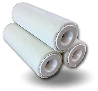 Manchon velours laqueur | Lot de 3 recharges | Pour monture à vis | Axe Ø 8 mm | Largeur 180 mm | Qualité Pro | Murs sols plafonds | Peintures vernis | Aspect tendu lisse | Kibros IB422_180x3x3