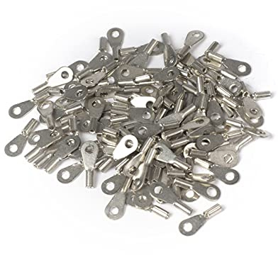 ERKO 100 stycken professionella, oisolerade ringkabelskor för M3-skruvar och trådstorlek på 0,5 1,0 mm2, tillverkade enligt standard DIN 46234.