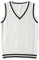 Dawwoti Women's Sleeveless Jumpers Uniform Cable Knit Sweaters Vests Pullovers Cotton Knitwear White