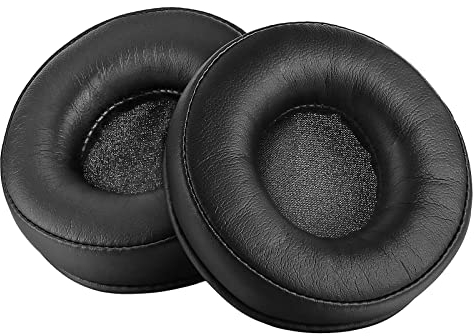 Laipuke Almohadillas Auriculares 70mm Almohadillas Cascos de Repuesto 7cm Universales Redondas para Auriculares en Esponja & Cuero Proteico, 1 Par, Negro
