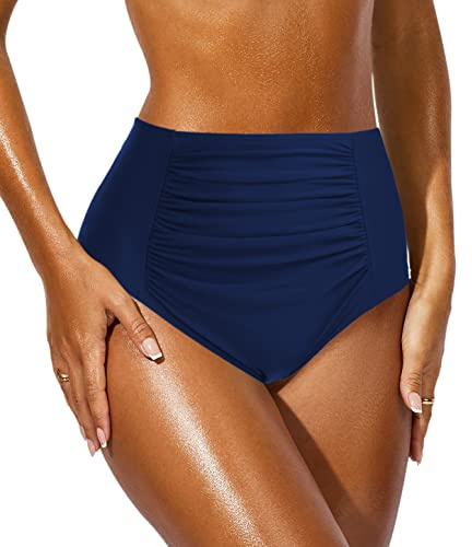 JFAN Bas de Maillot Taille Haute Femme Bas de Bikini Grande Taille Culotte Maillot de Bain Femme