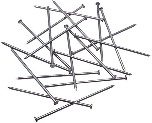 SKIR'CO (600 piezas) Clavos de construcción de acero de 1,8 x 60 mm, cabeza redonda plana, clavos de alambre comunes multiusos para madera