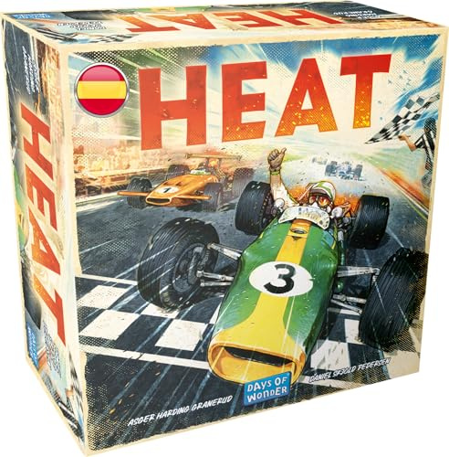 Asmodee - Heat - Juego de Estrategia de Carreras de Coches - Juego de Mesa estrategico para niños a Partir de 10 años - 1 a 6 Jugadores - 60 min - Carrera inmersiva - Español