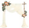 GVPOELR Hochzeit Vorhang Hochzeitsbogen, Elfenbeinweiß Hochzeitsbogen Vorhang,Chiffon Stoff Querbehang Deko Gardinen Vorhang, Hochzeitsbogen Gardinen Dekoration,für Party Hochzeit Torbogen