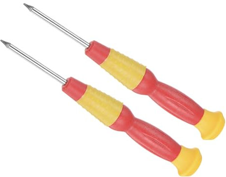 CoCud Mini Destornillador Torx, Tamaño T2, Longitud de 120mm, Pequeños Destornilladores de 6 Puntos de Acero al Carbono con Mango Antideslizantepara Gafas, 2 Piezas