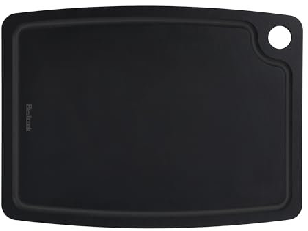 BESTCOOK Tagliere in Fibra di Legno con Fessura per Il Succo, Lavabile in Lavastoviglie, Piedini Antiscivolo, Senza BPA, non Poroso, Resistente per la Cucina, Adatto ai Coltelli per Carne, Nero