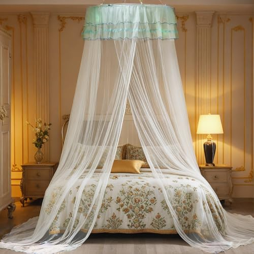 KUIRUNRX® Prinzessinen Betthimmel Zimmerdekoration, Moskitonetz Betthimmel, Bettvorhang, Baldachin Kinderzimmer, Hängendes Bettnetz