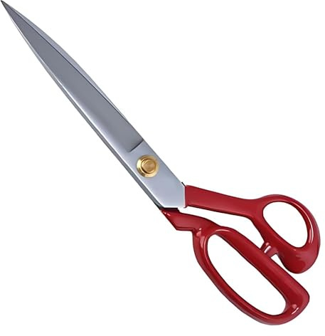 Professional Fabric Scissors - Heavy Duty Sewing Shears with High Carbon Steel Blades for Precise Cutting, Tailoring,Crafts, Industrial Strength Use, Sharp Precision Dressmaking Tools (Red, 20 cm)