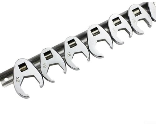 Jonikuper Set di chiavi a zampa di gallina, 3/8 di pollice, 10-22 mm, testa svasata metrica, in acciaio al carbonio cromato, chiave a punta aperta per riparazioni auto