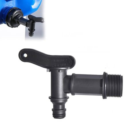 3/4 Water Butt Tap Replacement Taps with Nut, Plastic Snap-Fit Water Butt Connector, Click Fit Water Hose Pipe Rain Barrel Tap for Home Garden Water Connectors (without Brass Wire)