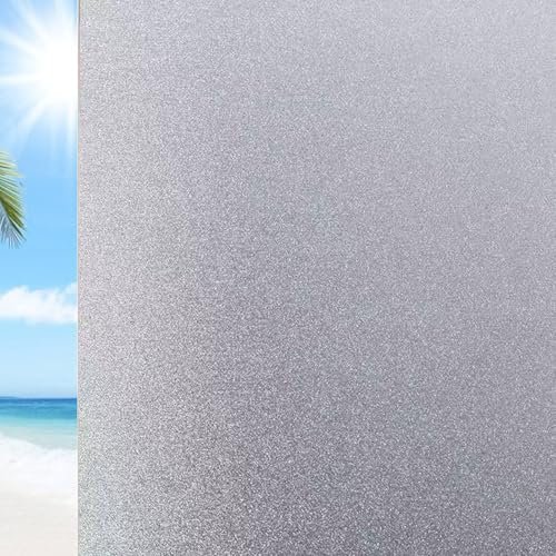 Lámina decorativa esmerilada para ventana, 130 x 400 cm, opaca, estática, para oficina y cocina, efecto de cristal mate, fácil de instalar, protección UV