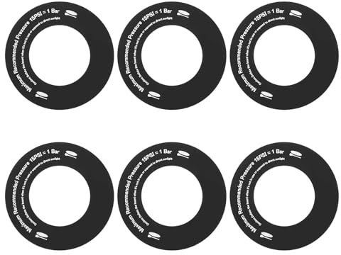 Hohopeti Juego de 6 Juntas Redondas de Válvula para Paddle Surf y Colchones Inflables Almohadillas Aplicables Negras para Boquillas de Aire Repuestos Resistentes para Deportes Acuáticos