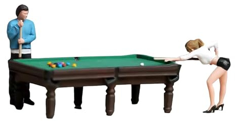 Colcolo Mini-figurine de billard peinte à la main, décor de table de billard, figurines miniatures en résine pour accessoires de maison de poupée pour adultes, Hauteur 2.8 Cm
