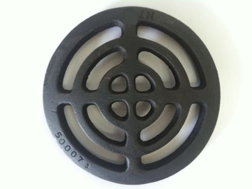 6 Diameter 152mm 10mm 3/8 Thick Round Dished Circular Cast Iron Gully Grid/Grate Heavy Duty Drain Cover Black Satin Finish.