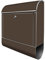 banjado® Design Briefkasten mit Schokobraun 38,5x46,5x13cm & 2 Schlüssel - Briefkasten Stahl Silber mit Zeitungsfach pulverbeschichtet - Postkasten A4 Einwurf inkl. Montagematerial
