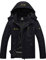 GEMYSE Men's Mountain Waterproof Ski Jacket Windproof Fleece Outdoor Winter Coat with Hood (Black,M)