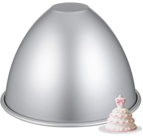 Luxshiny Doll Cake Pan Aluminium Alloy Baking Mould Non-Stick Cake Tin for Oven Use Even Heat Distribution Fixed Base Dessert Mold for Doll Dress and Home Baking