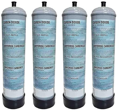 TermoidraulicaRV® 4 Bouteilles CO2 jetables 600 g pour aquariums avec raccord M10 x 1
