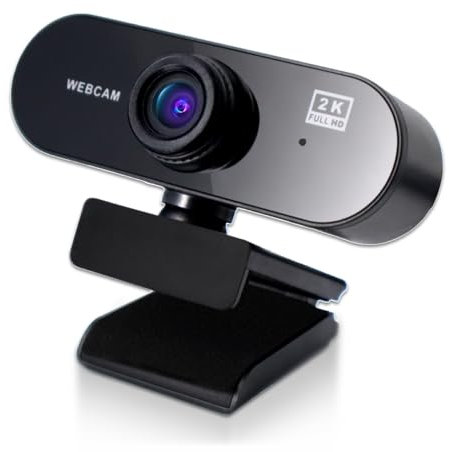Alvar 2K Ultra HD USB Webcam with Microphone – Plug and Play for PC, Mac, Laptop, YouTube, Skype, Studying, Conferencing, Gaming with Rotatable Clip