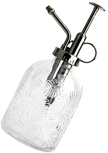 Abaodam Atomizador para Plantas De Interior 350 Ml Diseño De Hoja De Monstera, Botella Pulverizadora Transparente Bomba De Cobre, Rociador De Jardín para Suculentas y Bonsáis