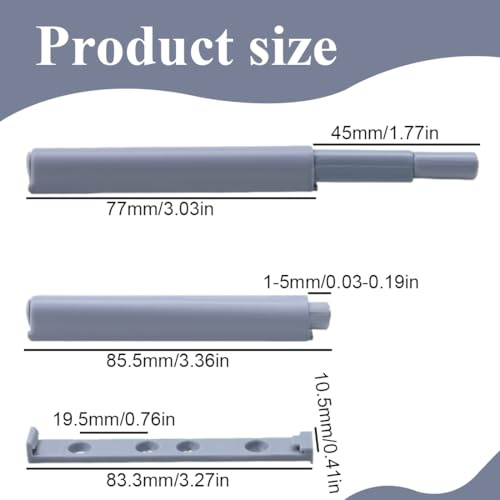 YUVKIN 6 PCS Push to Open per Ante, Apertura a Pressione per Ante di Armadi, Tip On in Plastica con Chiusura Magnetica, Ammortizzatore per Ante di Mobili, Accessori per Ante e Cassetti