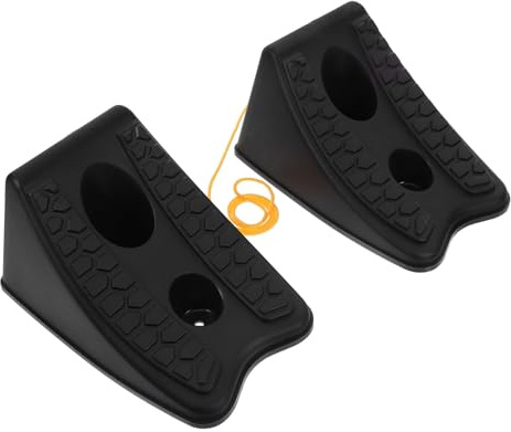 HOODANCOS 2 pezzi Cunei per Ruote Auto Pesanti in Gomma con Superficie Antiscivolo Blocco Stabilizzatore per Rimorchio Furgone e Camion Accessorio Sicurezza Parcheggio e Manutenzione