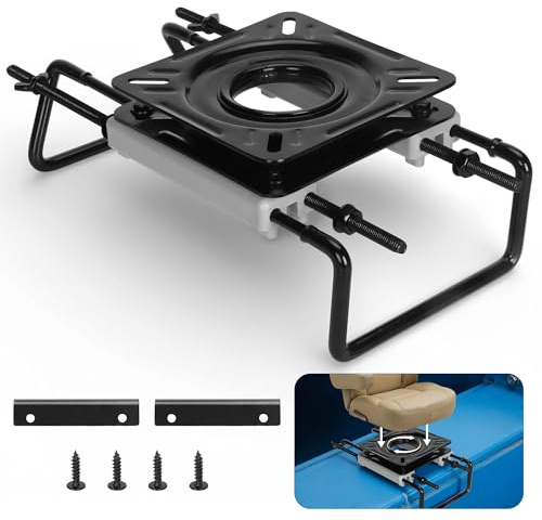 Veppak - Support pivotant pour siège de bateau à clipser, rotation à 360 degrés, réglable de 19 à 45,7 cm, convient aux sièges marins Jon Boat Kayak Canoë