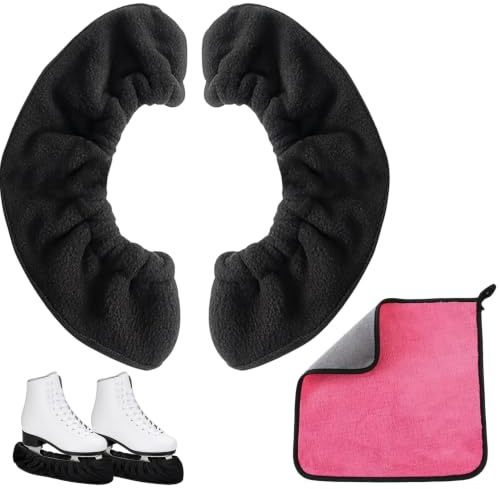 1Pair Ice Skate Blade Covers,Ice Skate Guards,Skate-Soakers,Comes With A Towel,Figure Skating Accessories,High Absorbency Prevents The Blade From Rusting,For Winter Hockey Skates,Figure Skates