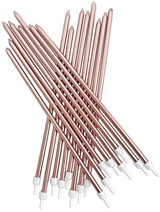 Febbya Candeline Torta Compleanno,36 PCS Candele di Compleanno in Supporti Metallici Candele Sottili Cupcake per Matrimoni Festa di Compleanno Baby Bridal Shower Anniversary