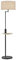 Trio Leuchten Stehleuchte Claas 400400132, Metall Schwarz matt, Stoffschirm Grau, Ablage Holz, exkl. 1x E27, 60 watt