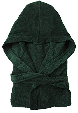 The House Of Emily Turkish Cotton Terry Towelling Hooded Bathrobe Dressing Gown for Men and Women Soft and Highly Absorbent (Hunter Green, Medium - Chest 45-48)