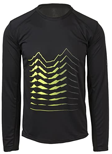 AGU Unisex-Adult Nero Maglia MTB Sport Uomo Maniche Lunghe, M