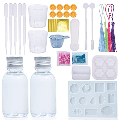 Vida Rosa Epoxidharz-Set für Anfänger, 600 g, Kristallbeschichtung für Kunst, Handwerk, Schmuckherstellung, Flusstische, 2 Handschuhe, 2 Messbecher und 2 Holzstäbchen