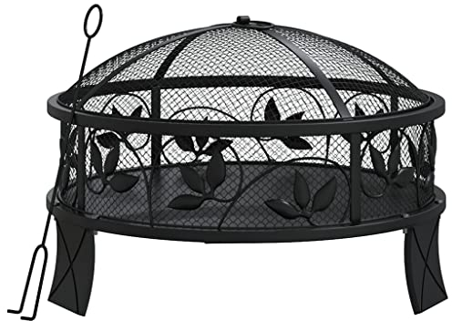 vidaXL Foyer avec tisonnier 50 cm XXL Acier, Chauffage, Chauffe-terrasse, Foyer extérieur, cheminée, Chauffage d'extérieur, Bol à feu