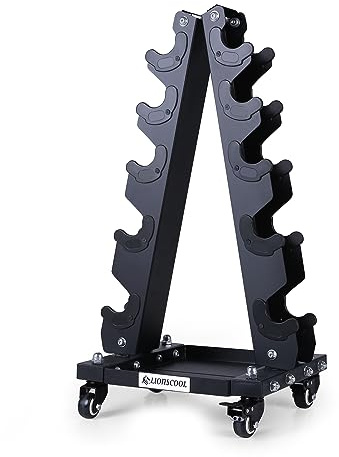 LIONSCOOL Premium Dumbbell Rack Only, with Side Racks for Neoprene/Vinyl Coated Dumbbells Only (Small, 200 LBS)