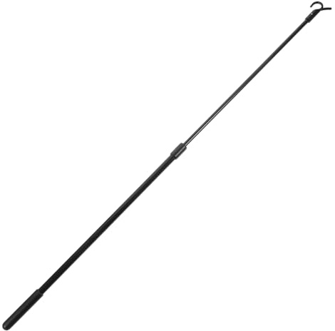 Kichvoe Retractable Curtain Pull Rod Adjustable Black Aluminum Alloy Wand 14.76 Inch for Cordless Window Blinds and Vertical Drapery Controls