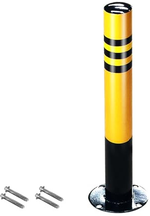 Bollard de Sécurité en Acier 60 cm, Colonne Anti-Collision Réfléchissantes, Barrière de Stationnement, pour Parkings, Allées, Garages, Allées