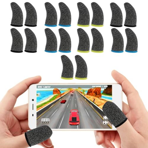 SGERUFZ Lot de 18 manchons de doigts respirants pour jeux vidéo - Manches de pouce pour jeux vidéo - Pour jeux sur téléphone portable