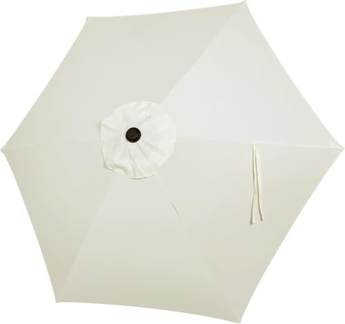 Toile de Parasol 3m avec 6 Baleines - Remplaçante pour Terrasse, Tissu Résistant et Épais pour Jardin et Extérieur