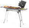 InnovaGoods® Barbecue carbone con tappetino per forno e barbecue, in acciaio inox per carbone, tappetino in fibra di vetro spazio cibo 57x29cm, ripiano laterale per accessori cucina