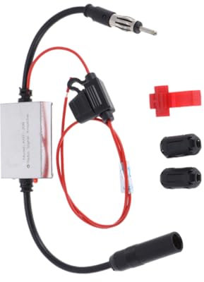 SHINEOFI Amplificateur de Signal FM Ant pour Voiture Améliorez la Radio Facile à Installer Compatible avec Interfaces Rondes pour Automobiles et Véhicules