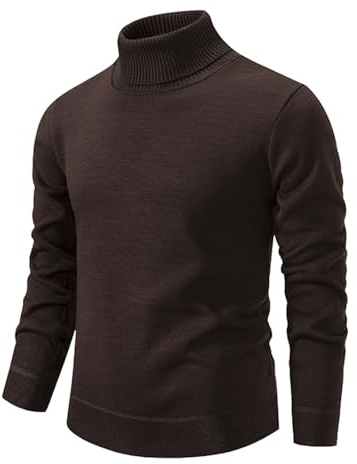 Maglione Uomo Collo Alto, Lavorato a Maglia da Uomo Slim Fit Winter Basic Caldo Pullover in Maglia Felpato Maglioncino Dolcevita Uomo Maglia Dolcevita Uomo Maglione Uomo Norvegese Sweater Top