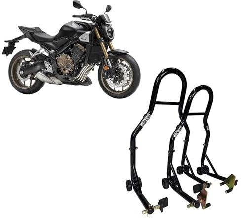 COPPIA 2 cavalletti alzamoto alza moto compatibili con Honda CB 650 CB650 DI TUTTI GLI ANNI per alzare sollevare la ruota posteriore e anteriore gomme retrotreno avantreno