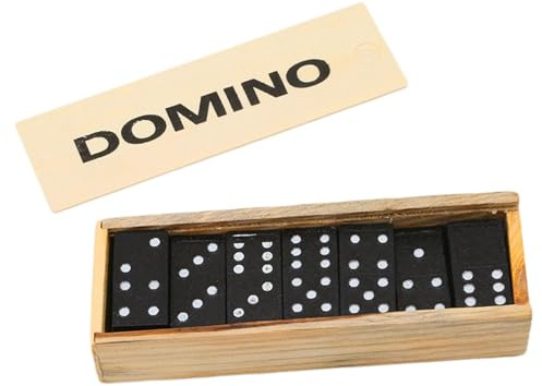Générique Dubbel sex dominospel - klassiskt dominotågspel, set med 28 dubbla 6-dominoplattor för pojkar, flickor, familjekväll, festgåvor