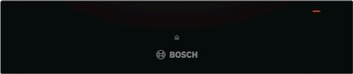 Bosch BIC510NB0 Serie 6 Wärmeschublade, 14 x 60 cm, 23 L, max. 64 Espresso-Tassen / 14 Teller, stufenlose Temperaturregelung, Push-Pull-Mechanismus, Warmhalten von Speisen, Geschirr vorwärmen, Schwarz
