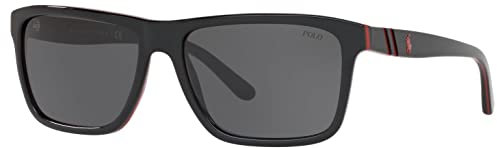 Polo Ralph Lauren Herren 0PH4153 Sonnenbrille, Gold (Black/Red/Black), 58.0