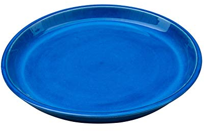 Vogeltränke/Teller/Untersetzer für Pflanzgefäße Blumentöpfe Blau Weiß Anthrazit glasiert aus Steinzeug 24cm - 42cm -frostfest- (42cm, Royal Blau)